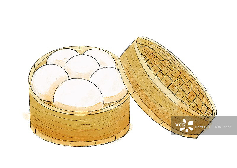 一笼大馒头图片素材