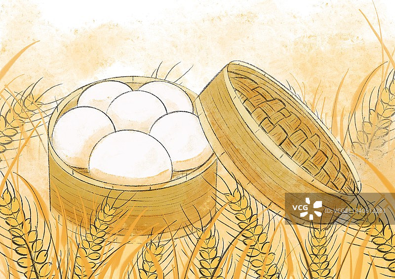 一笼大馒头图片素材