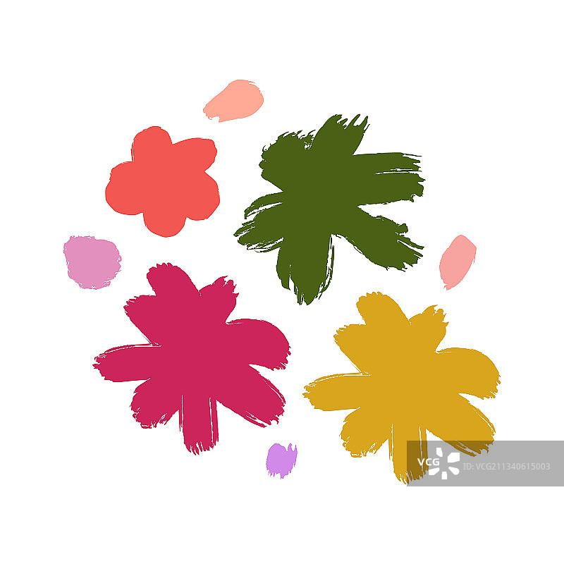 白色背景上的抽象花卉组合图片素材