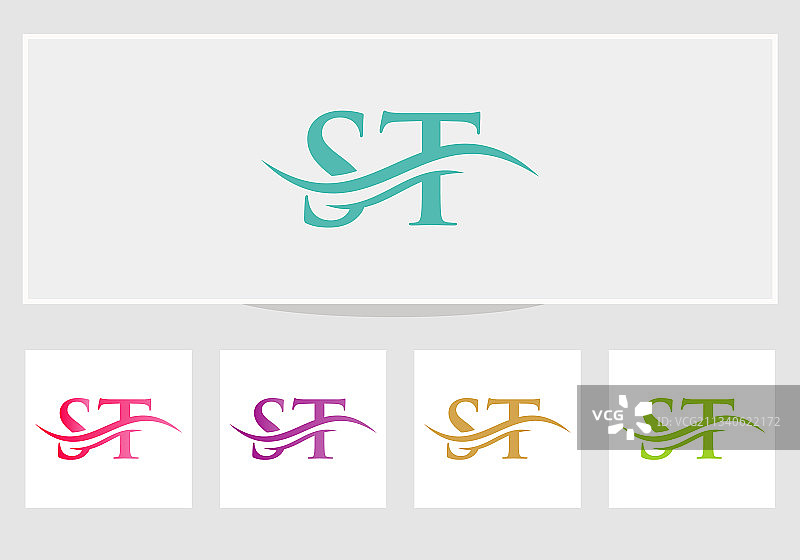 创意ST字母奢华概念现代ST图片素材