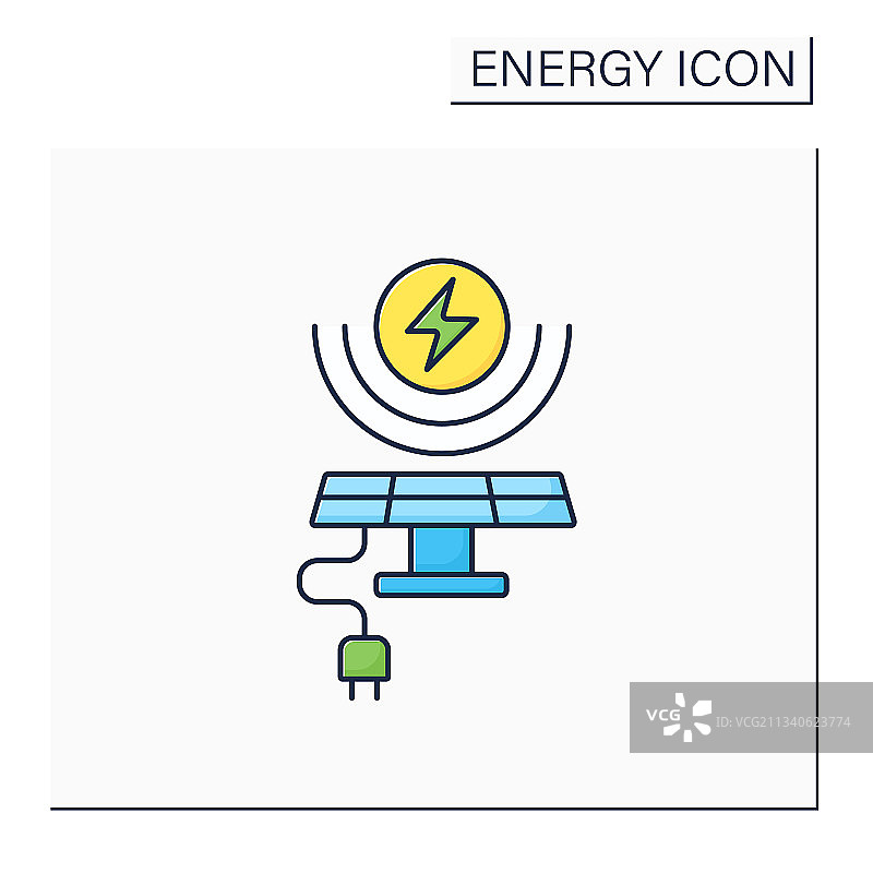 太阳能彩色图标图片素材