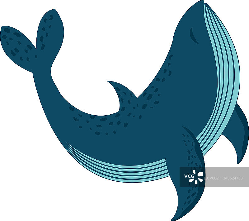 水下座头鲸水彩画图片素材