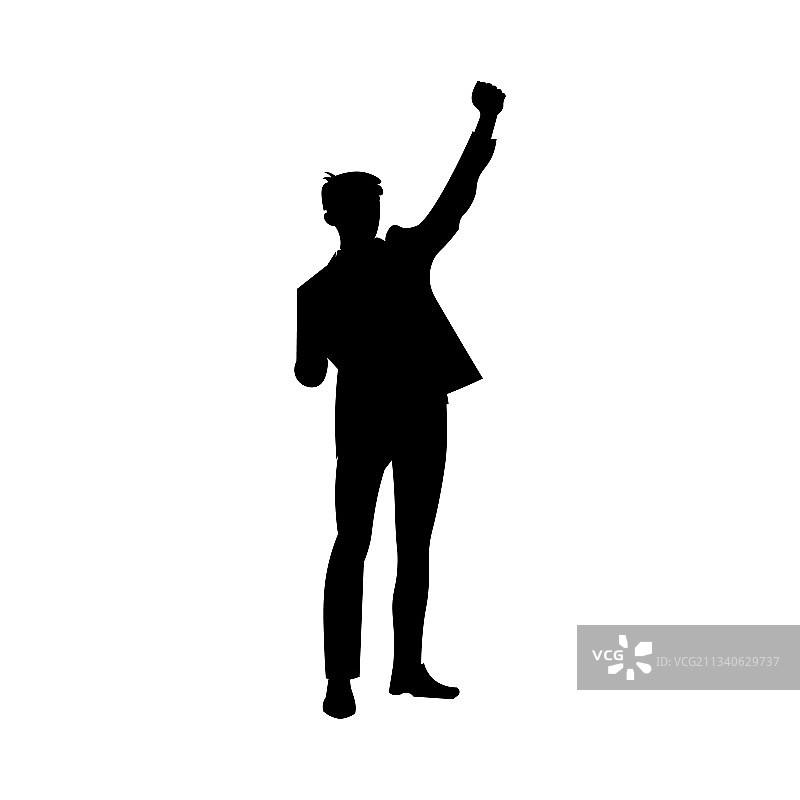 男人举起一只手图片素材