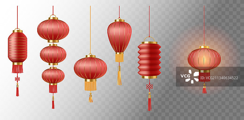 中式纸灯笼，东方符号图片素材