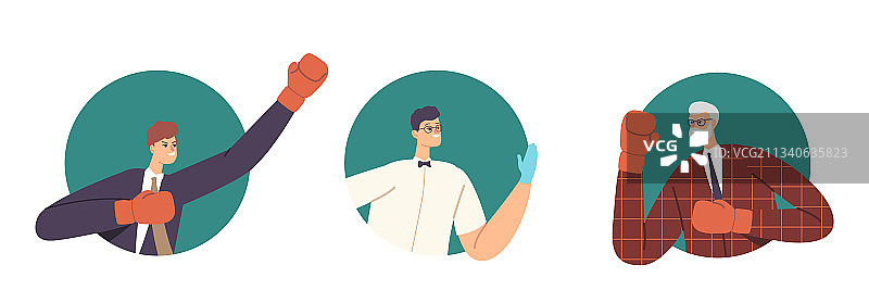 裁判与争吵的商人打架场景图片素材