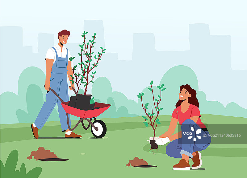 全球环境运动植树造林图片素材