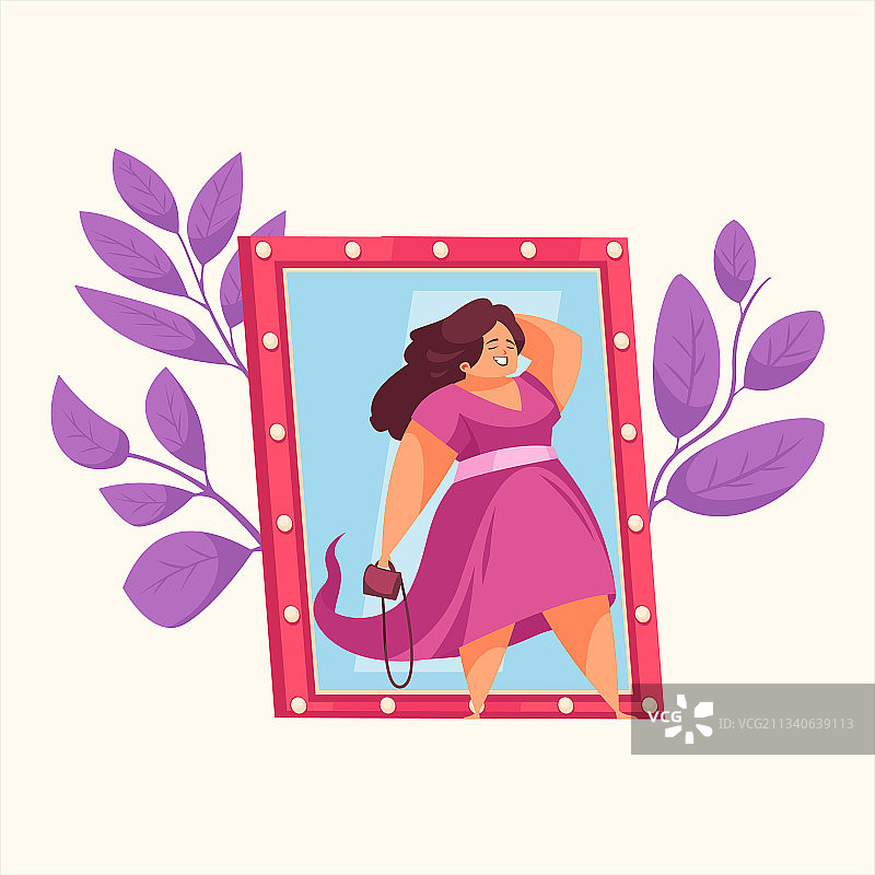 积极的身体形象组合插画图片素材