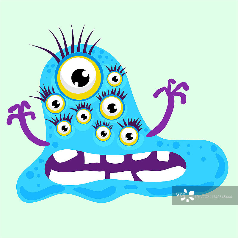 长着牙齿眼睛的恐怖怪物图片素材