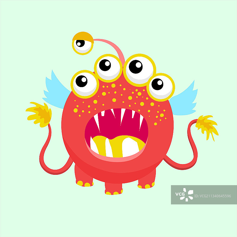 长着牙齿眼睛的恐怖怪物图片素材