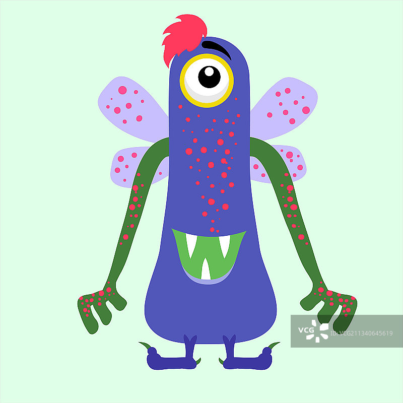 长着牙齿眼睛的恐怖怪物图片素材