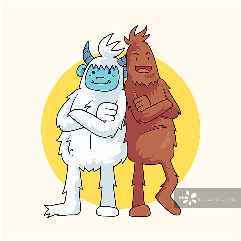 雪怪和野人雪人吉祥物图片素材