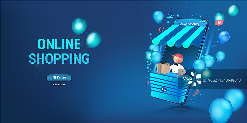 卖家通过智能手机经营在线商店图片素材