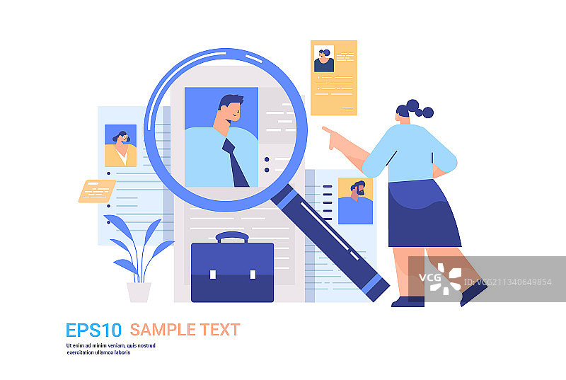 HR经理选择简历图片素材