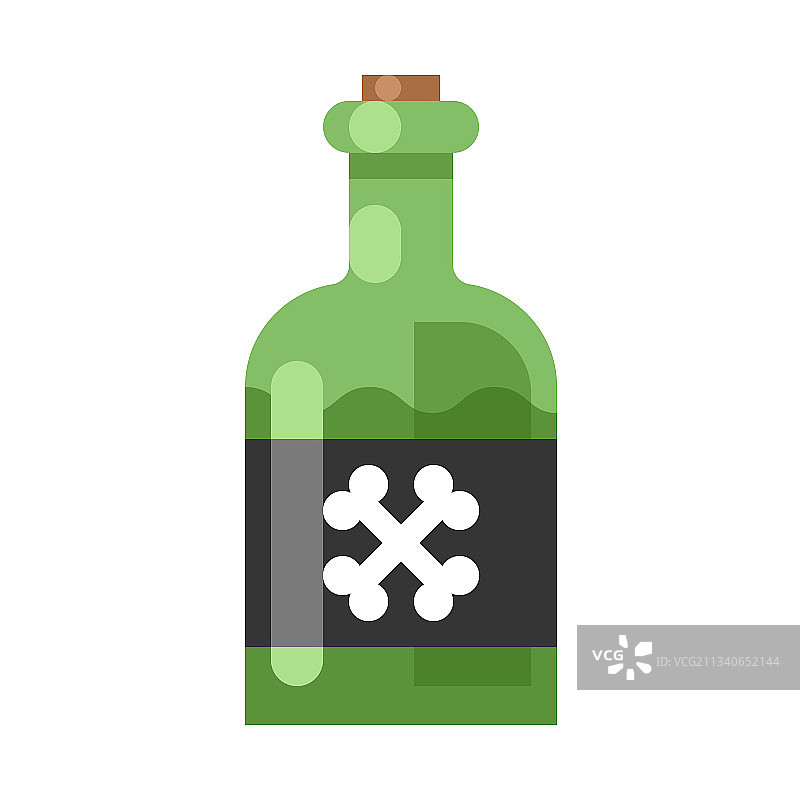 彩色毒药瓶扁平图标图片素材