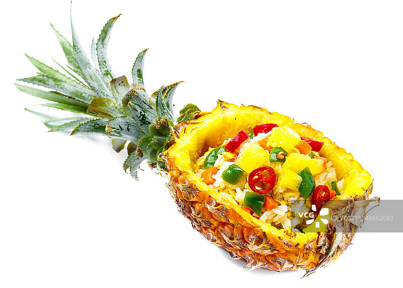 白底上的菠萝饭图片素材
