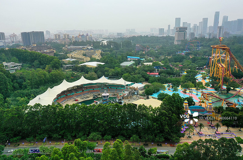 广东省广州市番禺区长隆旅游度假区航拍图片素材