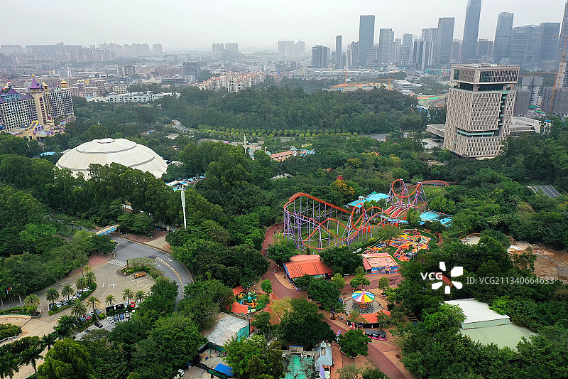 广东省广州市番禺区长隆旅游度假区航拍图片素材