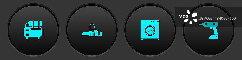 空气压缩机、电锯、垫圈和电气素材图片素材