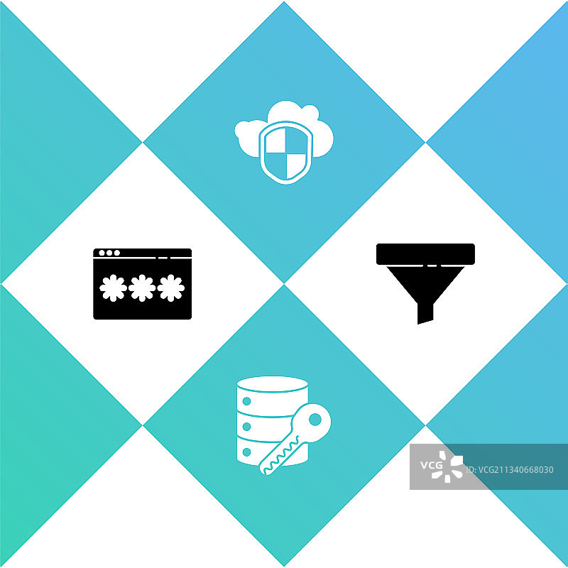 设置带密钥的密码保护服务器图片素材