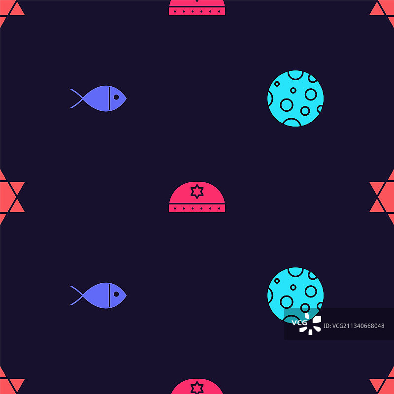 月亮基督教鱼犹太小帽与星星合集图片素材