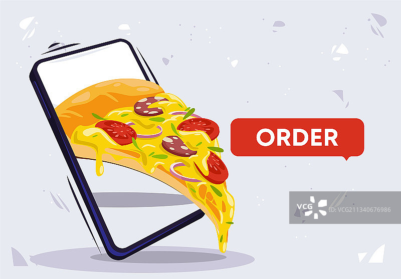 用智能手机订购披萨图片素材