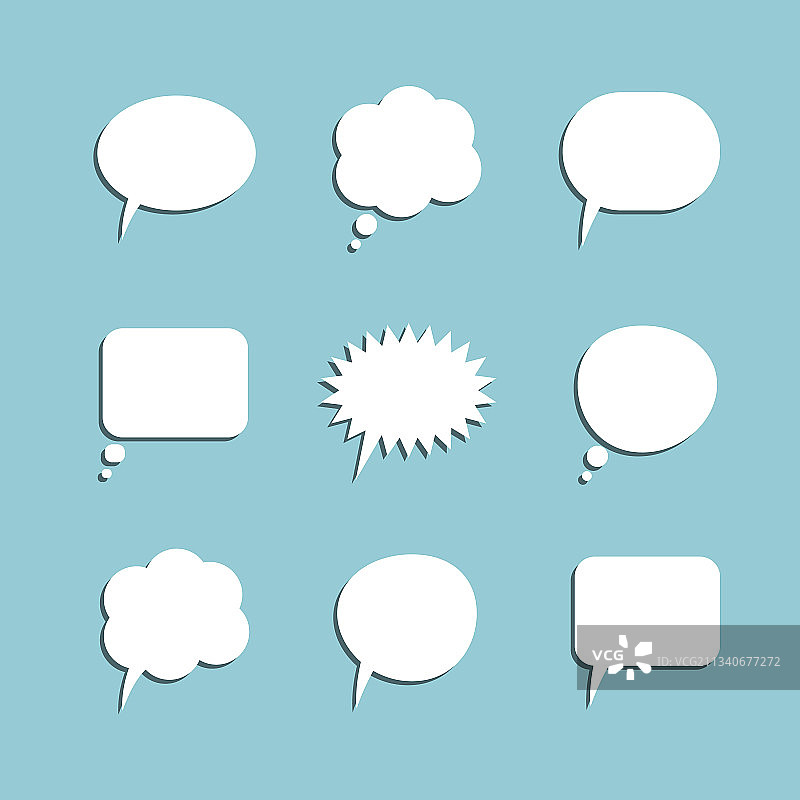 语音和思维气泡集合图片素材