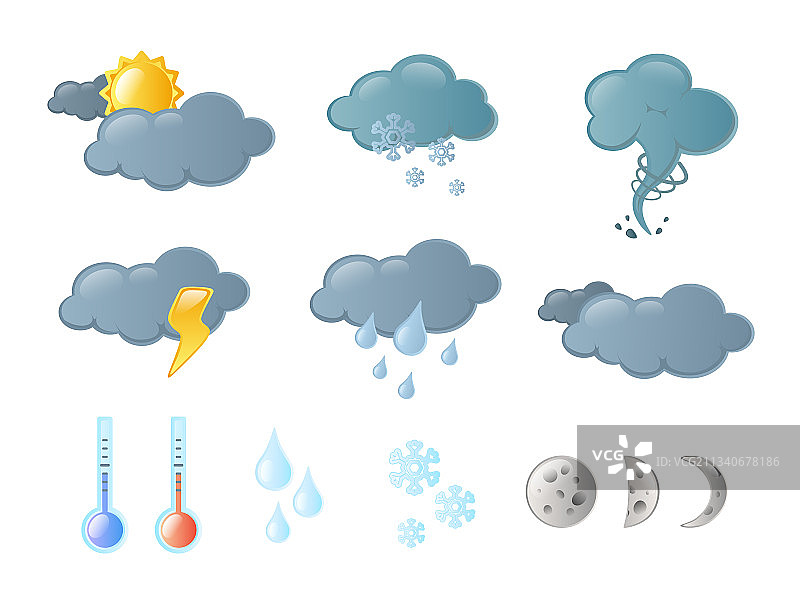 天气图标合集图片素材