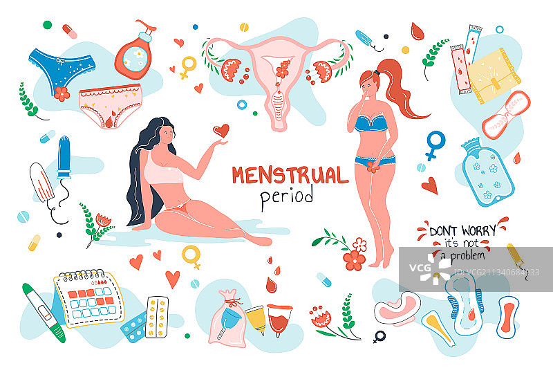 经期系列隔离元素图片素材