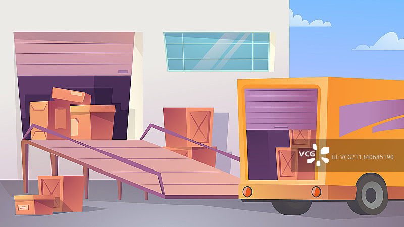 扁平风格仓库着陆页图片素材