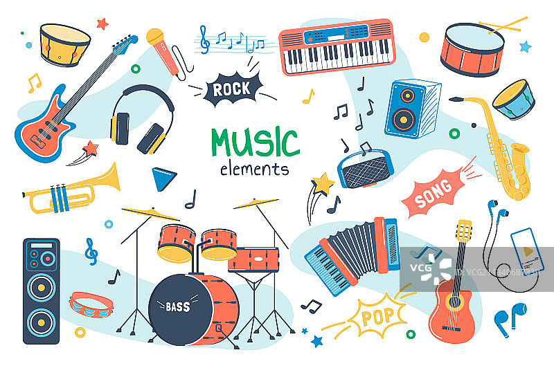 音乐概念隔离元素集图片素材