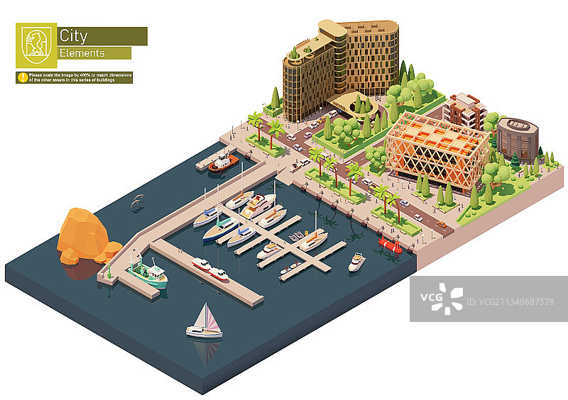 2.5D码头图片素材