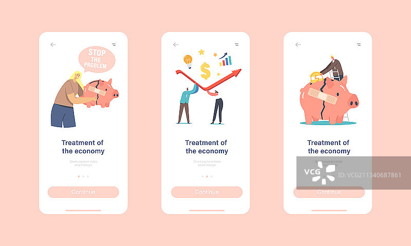 经济复苏与治疗手机应用页面图片素材