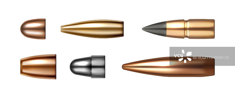 铜制子弹套装，弹药类型弹壳图标图片素材