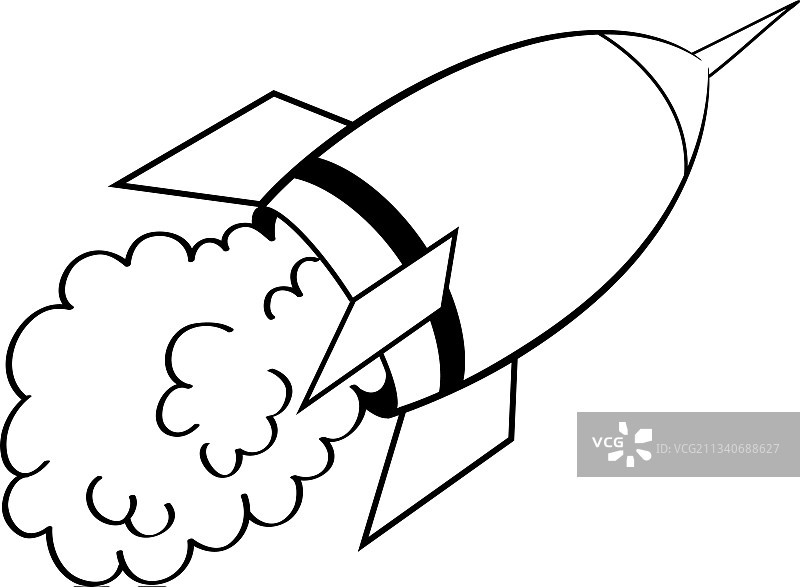 卡通火箭飞船发射图片素材