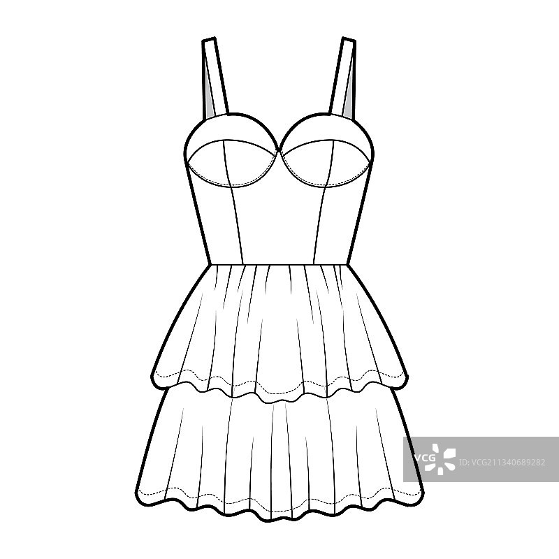 胸衣连衣裙技术时尚图片素材