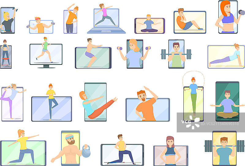 健身博客图标卡通风格图片素材