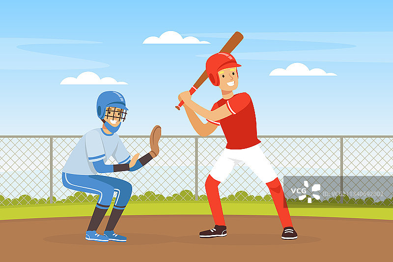 打棒球的年轻男人图片素材