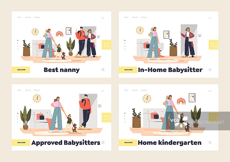 保姆服务和家庭幼儿园概念图片素材