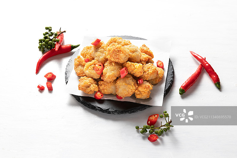 油炸小吃鸡米花图片素材