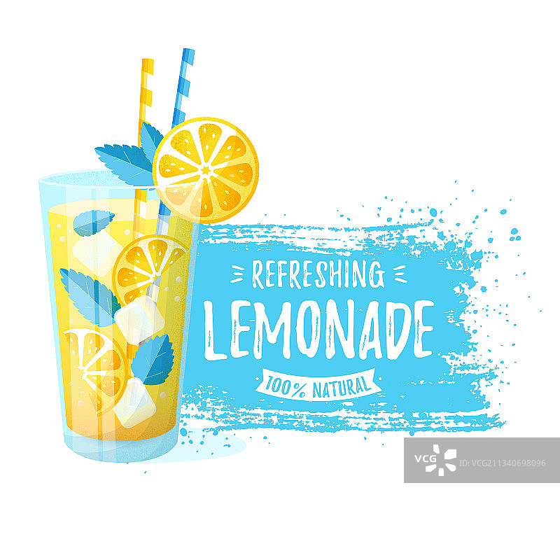 柠檬水 - 隔离在白色背景上图片素材