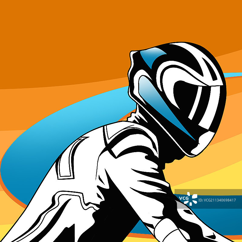 骑摩托戴头盔的小哥图片素材