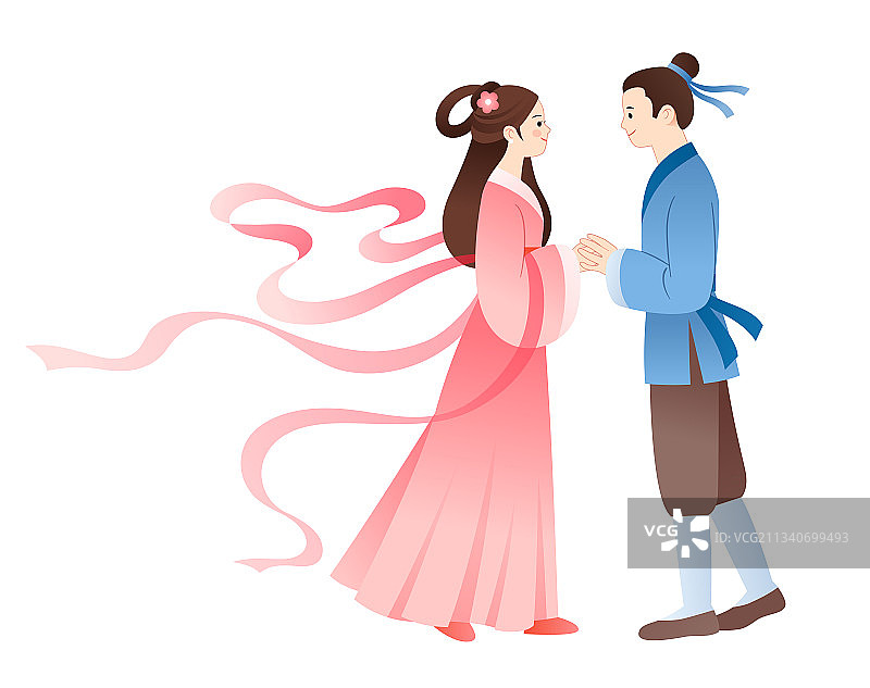 牛郎织女插画图片素材