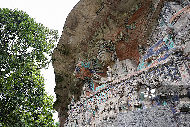 重庆市大足石刻宝顶山摩崖造像图片素材