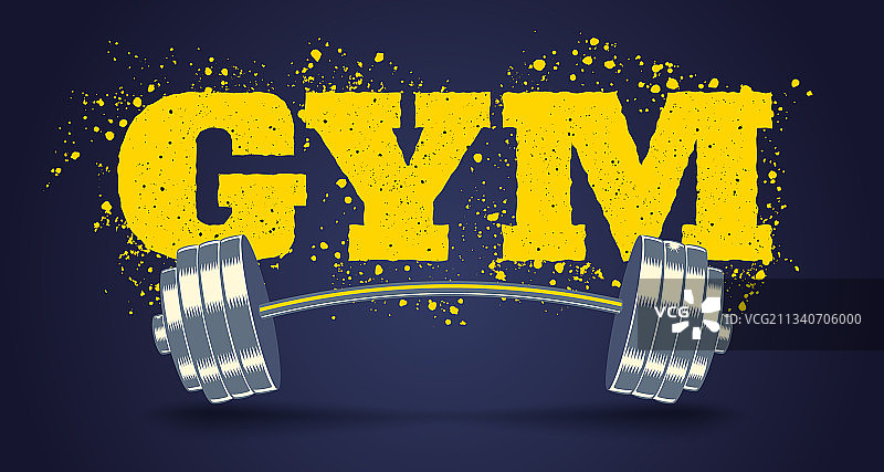 健身俱乐部Grunge风格标志图片素材