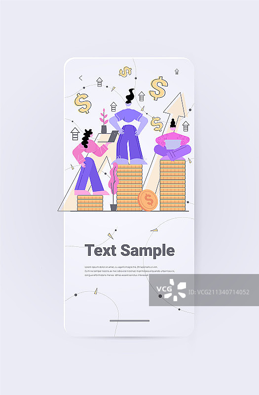 坐在硬币堆上的商务人士图片素材