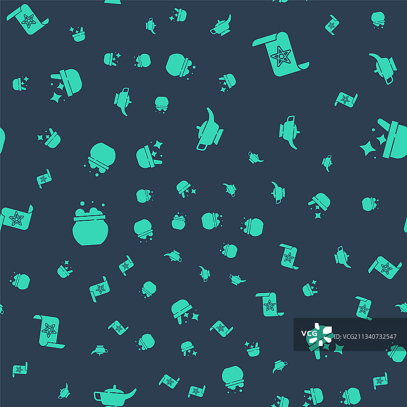 神灯或阿拉丁古老魔法书套装图片素材