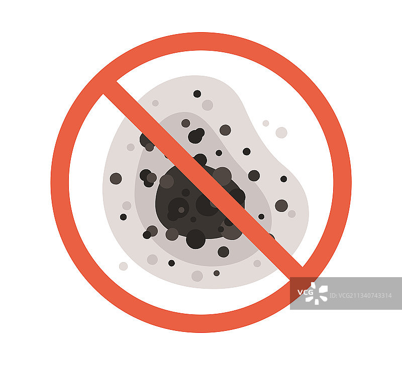 霉菌斑点停止标志有毒霉菌孢子图片素材