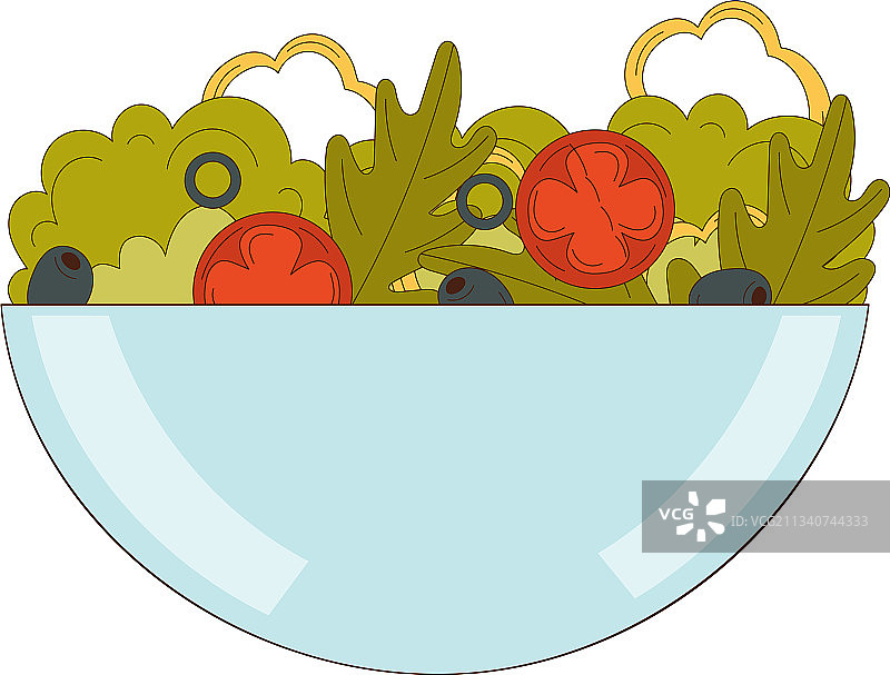 装满西兰花的新鲜蔬菜沙拉碗图片素材