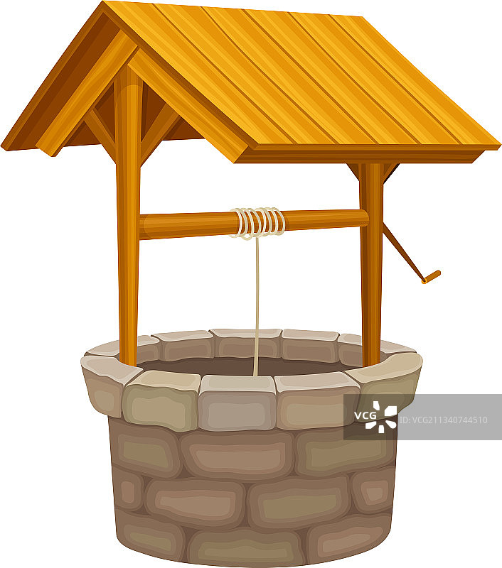 地面砖砌结构水井图片素材