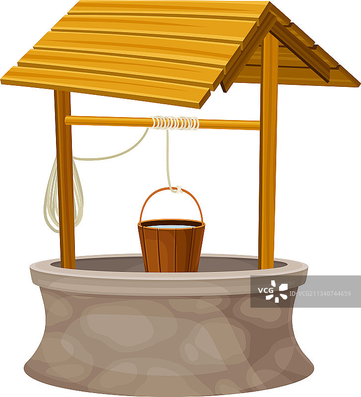 地面的石头结构水井图片素材